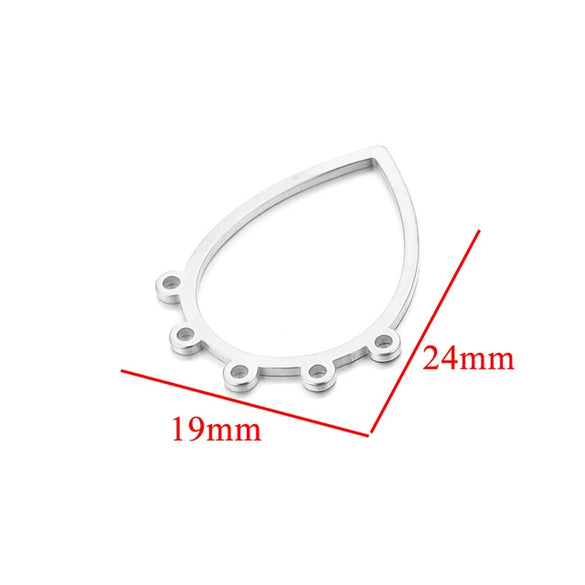 Stainless Steel Geometric Hollow Fish Pattern Retro Style Electroplated Diy Jewelry Making Earrings Connector Accessories