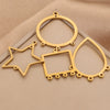 Stainless Steel Geometric Hollow Fish Pattern Retro Style Electroplated Diy Jewelry Making Earrings Connector Accessories