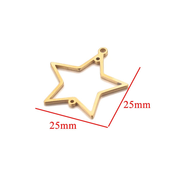 Stainless Steel Geometric Hollow Fish Pattern Retro Style Electroplated Diy Jewelry Making Earrings Connector Accessories