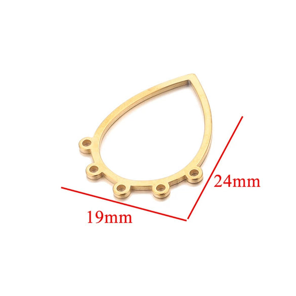 Stainless Steel Geometric Hollow Fish Pattern Retro Style Electroplated Diy Jewelry Making Earrings Connector Accessories