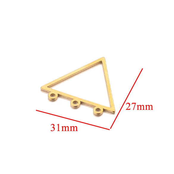 Stainless Steel Geometric Hollow Fish Pattern Retro Style Electroplated Diy Jewelry Making Earrings Connector Accessories