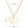 Stainless Steel Geometric Hollow Heart Pendant Necklace With Electroplating And Cross Chain Design For Unisex