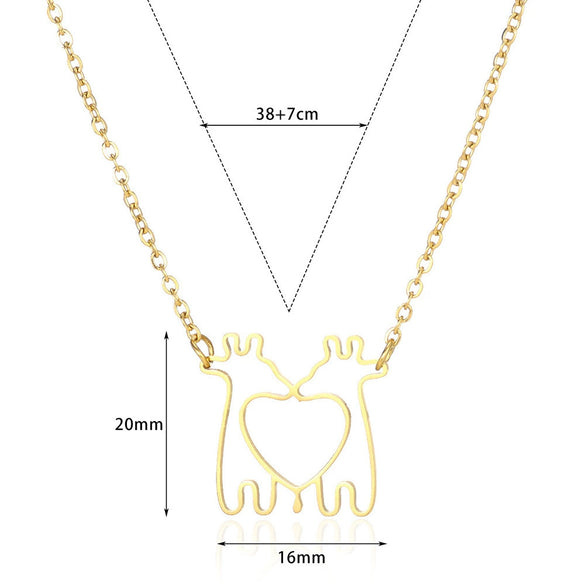 Stainless Steel Geometric Hollow Heart Pendant Necklace With Electroplating And Cross Chain Design For Unisex