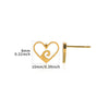 Stainless Steel Geometric Hollow Heartshaped Square Electroplated Gold Earrings Unisex