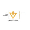 Stainless Steel Geometric Hollow Heartshaped Square Electroplated Gold Earrings Unisex