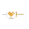 Stainless Steel Geometric Hollow Heartshaped Square Electroplated Gold Earrings Unisex