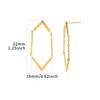 Stainless Steel Geometric Hollow Heartshaped Square Electroplated Gold Earrings Unisex