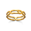 Stainless Steel Geometric Hollow Line Multilayer 18K Gold Plated Unisex Ring
