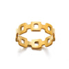 Stainless Steel Geometric Hollow Line Multilayer 18K Gold Plated Unisex Ring