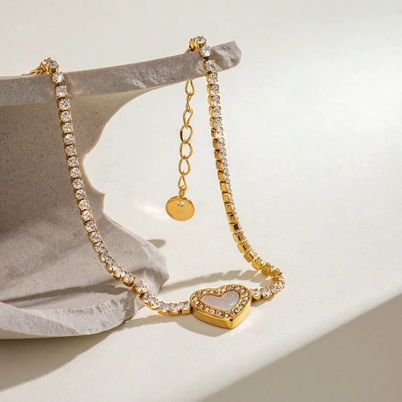 Stainless Steel Geometric Hollow Love Bracelet With Electroplating Ins Style
