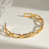 Stainless Steel Geometric Hollow Open Bracelet 18K Gold Plated