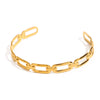 Stainless Steel Geometric Hollow Open Bracelet 18K Gold Plated