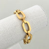 Stainless Steel Geometric Hollow Oval Stitching Chain Electroplated Bracelet For Women