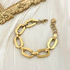 Stainless Steel Geometric Hollow Oval Stitching Chain Electroplated Bracelet For Women