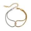 Stainless Steel Geometric Hollow Snake Chain Color Matching Electroplated Women's Bracelet