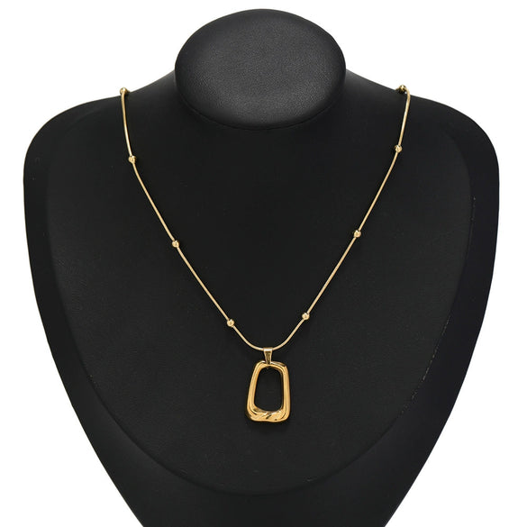 Stainless Steel Geometric Hollow Square And Trapezoid Jewelry Pendant And Earring Accessories With Electroplating
