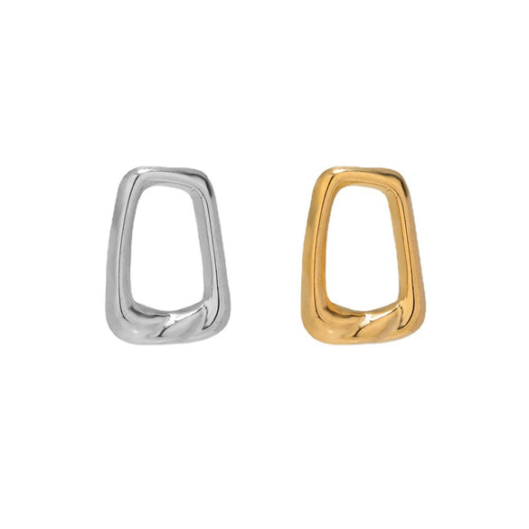 Stainless Steel Geometric Hollow Square And Trapezoid Jewelry Pendant And Earring Accessories With Electroplating