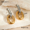 Stainless Steel Geometric Hoop Earrings Electroplated Fashion Design For Women
