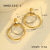 Stainless Steel Geometric Hoop Earrings Electroplated Fashion Design For Women
