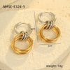 Stainless Steel Geometric Hoop Earrings Electroplated Fashion Design For Women