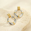 Stainless Steel Geometric Hoop Earrings Electroplated Fashion Design For Women