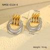 Stainless Steel Geometric Hoop Earrings Electroplated Fashion Design For Women