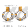 Stainless Steel Geometric Hoop Earrings For Women Electroplated Light Luxury Highend Nonfading Jewelry