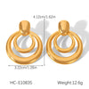Stainless Steel Geometric Hoop Earrings For Women Electroplated Light Luxury Highend Nonfading Jewelry