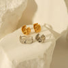 Stainless Steel Geometric Hoop Earrings For Women 18K Real Gold Plated