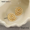 Stainless Steel Geometric Inlaid Zircon Earrings Electroplated Fashion Women's