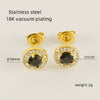 316L Stainless Steel Geometric Inlaid Zircon Women's Earrings