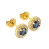 316L Stainless Steel Geometric Inlaid Zircon Women's Earrings