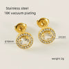 316L Stainless Steel Geometric Inlaid Zircon Women's Earrings