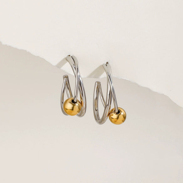Stainless Steel Geometric Ins Style Electroplated Women's Earrings