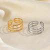 Stainless Steel Geometric Ins Style Ring 18K Gold Plated Electroplated For Women