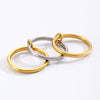 Stainless Steel Geometric Interlocking Ring Electroplated Women's Multiring Stacked Style