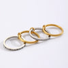 Stainless Steel Geometric Interlocking Ring Electroplated Women's Multiring Stacked Style