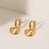 Stainless Steel Geometric Irregular Chain Earrings For Women With Electroplating