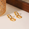 Stainless Steel Geometric Irregular Chain Earrings For Women With Electroplating