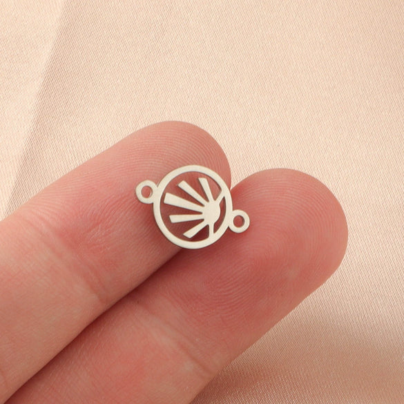 Stainless Steel Geometric Irregular Doublehole Hollow Pendant Diy Jewelry Accessories Fine Polishing