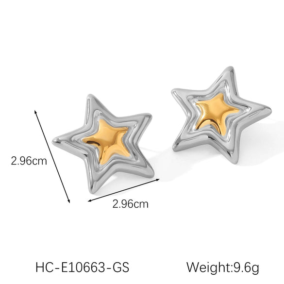 Stainless Steel Geometric Irregular Electroplated Women's Earrings