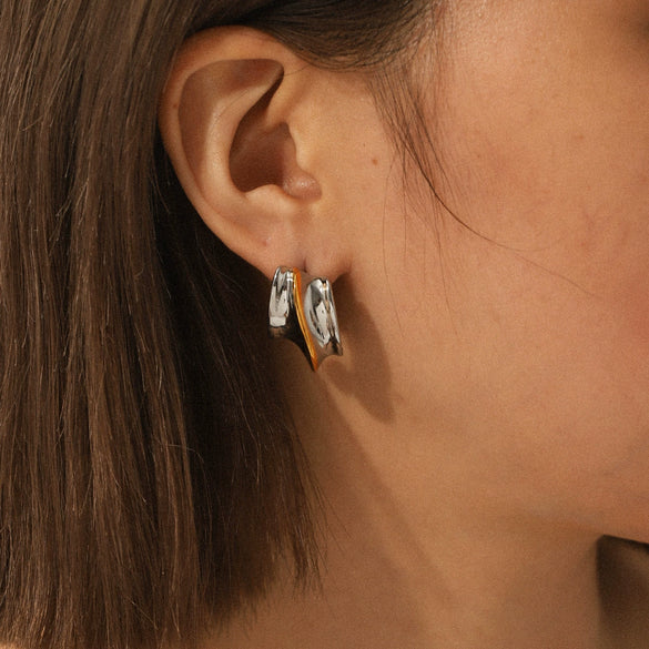 Stainless Steel Geometric Irregular Electroplated Women's Earrings