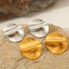Stainless Steel Geometric Irregular Hammer Pattern Electroplated Women's Earrings