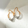 Stainless Steel Geometric Irregular Oval Electroplated Earrings For Women