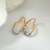 Stainless Steel Geometric Irregular Oval Electroplated Earrings For Women