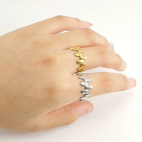 316L Stainless Steel Geometric Irregular Ring Electroplated