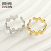 316L Stainless Steel Geometric Irregular Ring Electroplated