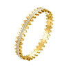 Stainless Steel Geometric Irregular Serrated Round Fashion Electroplated Diamond Bracelet