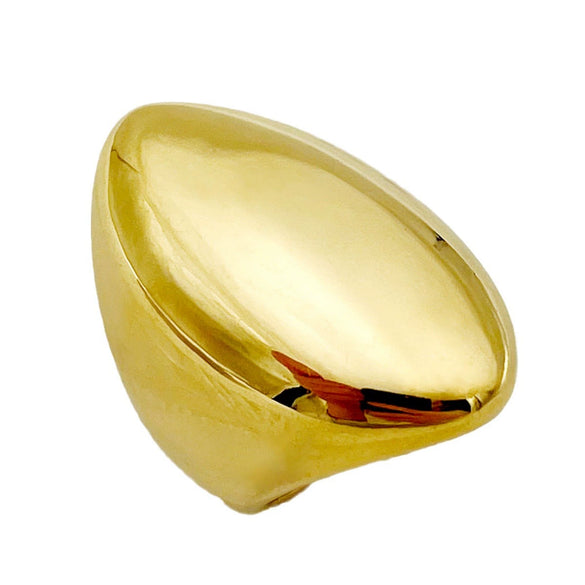 Stainless Steel Geometric Irregular Smooth Cut Wide Ring Bracelet With Electroplating