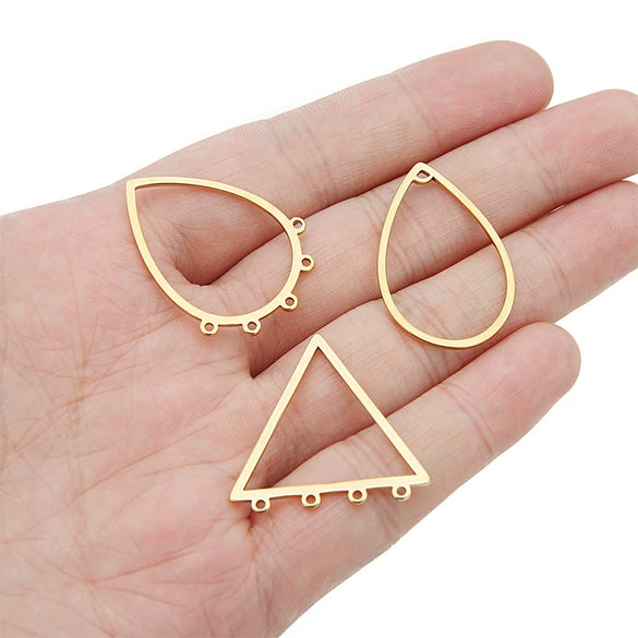 Stainless Steel Geometric Jewelry Connector Tassel Earrings Accessories With Electroplating And Smooth Pattern